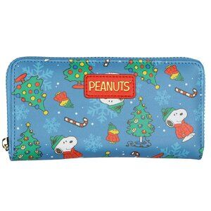 Peanuts Zip Around Wallet Snoopy and Woodstock Holiday Faux Leather Clutch NWT